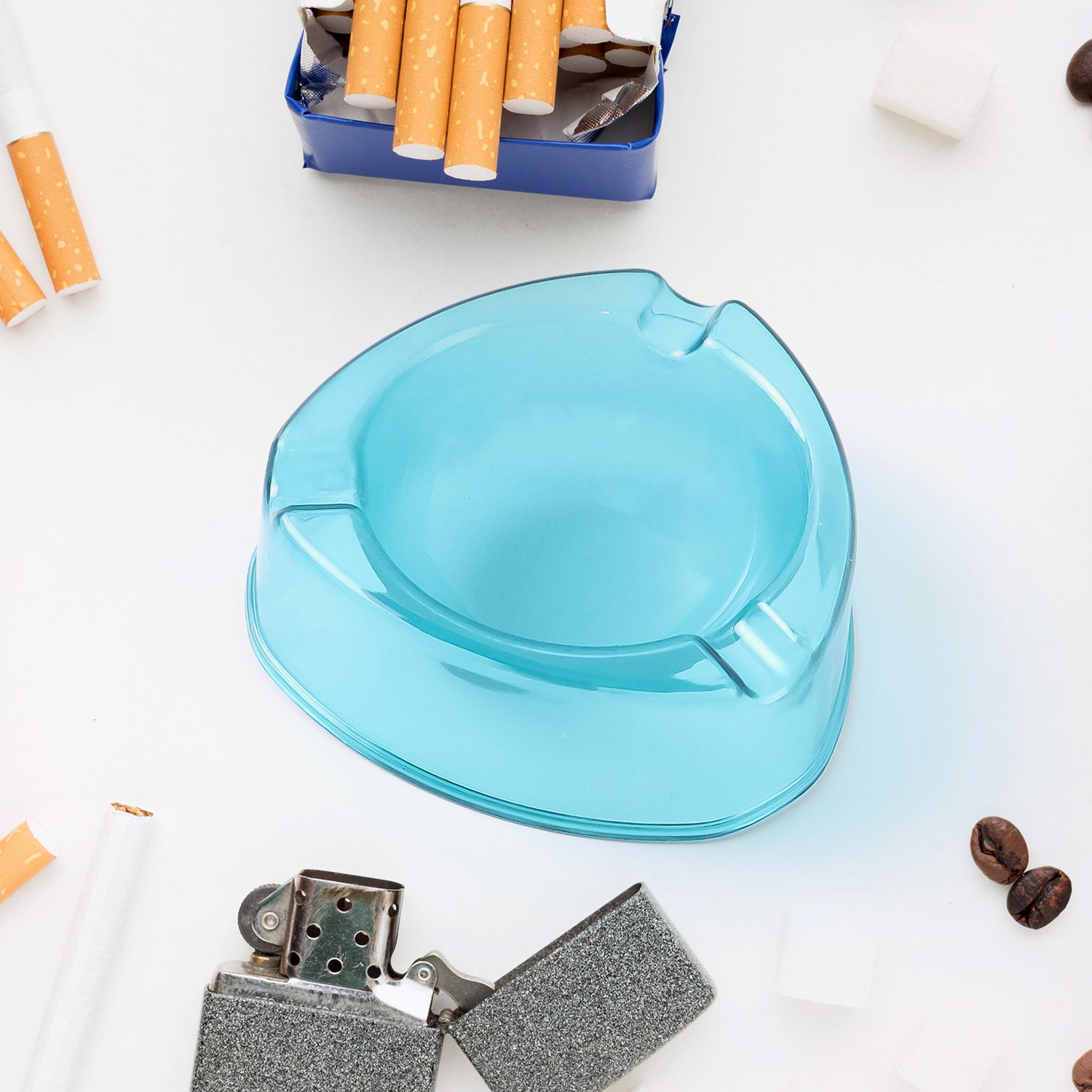 Oblivion Transparent Plastic Ashtray (Mix Color  1 Pc) Oblivion Transparent Plastic Ashtray (Mix Color  1 Pc)